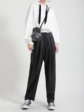Women Solid Color Slimming Loose Wide Leg Casual Pants